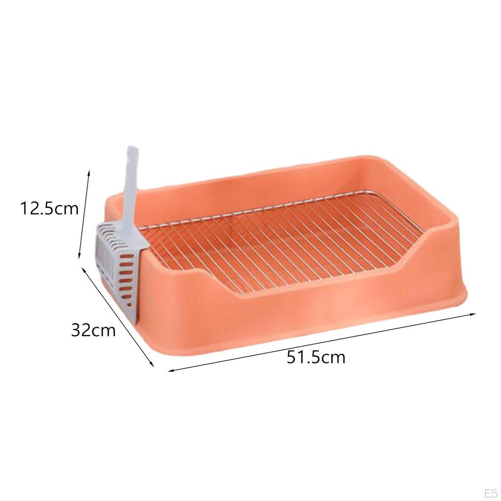Dog Litter Pan Cage Pee Tray Bunny Bedpan with Scoop Potty for Ferrets