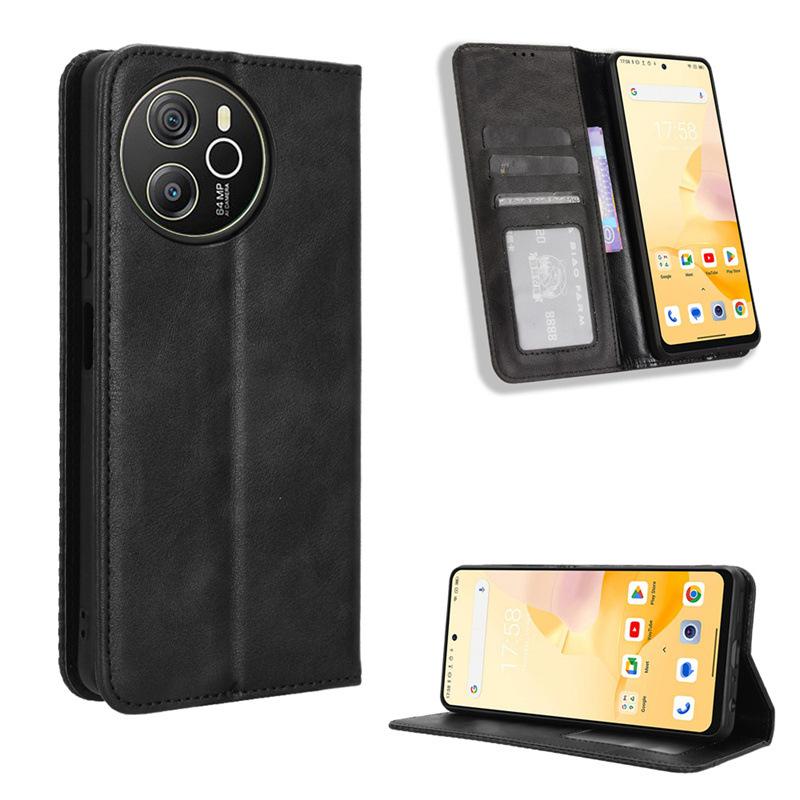 Flip Cover For Blackview Shark 8/Oscal Tiger 12 Leather Case [Flip Vintage Leather] Shockproof Durable Retro Phone Case