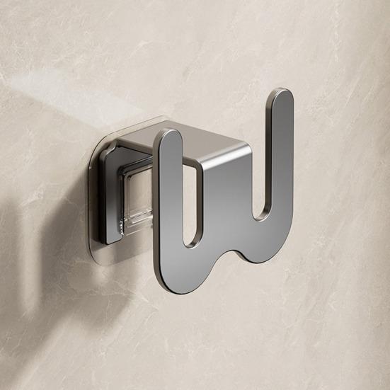 Wall-Mounted Shoe Rack with Drainage Holes Space-Saving Aluminum Hooks for Bathroom Kitchen No-Drill Adhesive Installation Rack for Slippers Towels