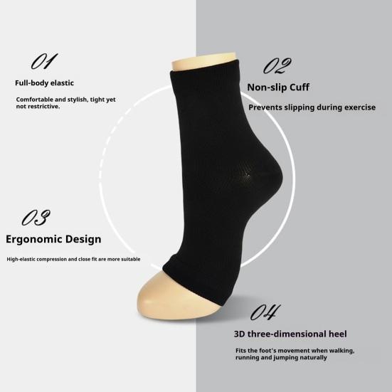 1 Paar Fersensporn Socken Achillessehnenentzündung Linderung Sportliche Fuß Knöchel Bandage Socken Rutschfest Feuchtigkeitstransportierend Herren Damen Zehenlos Knöchel Kompressionsmanschetten