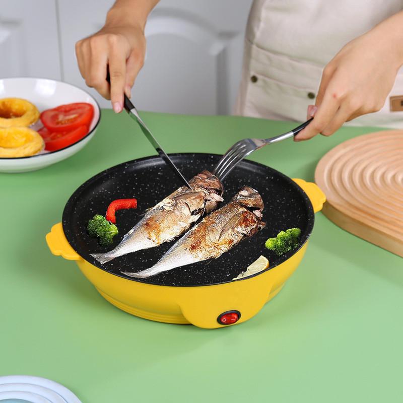 Tigaie electrică antiaderentă pentru grătar coreean, friptură și takeaway – Putere mică, dimensiune mini pentru cămine studențești