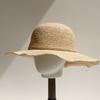 2026 Large Brim Straw Hat Raffia Hand-woven Pattern Straw Hat Sun Protection Beach Sun Hat Women's British Retro Basin Hat