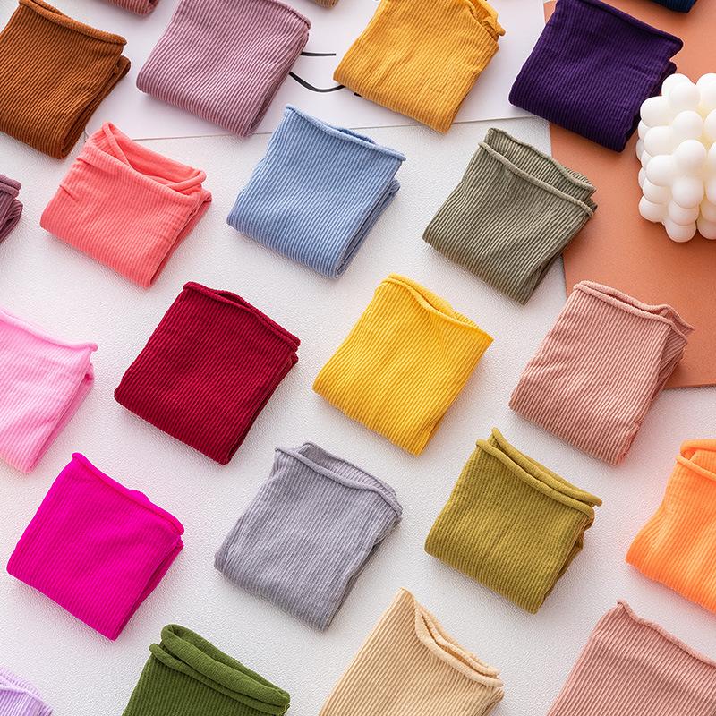 Women Girls Spring Summer Thin Loose Tube Socks Solid Color Black White Red Purple Green Yellow Velvet Breathable Long Socks