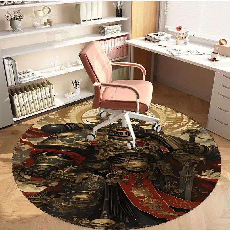 Warhammer 40K Printed Round Rug Carpet Chair Rug Area Rug Entryway Doormats,for Office Chair Living Room Bedroom Kitchen Room.