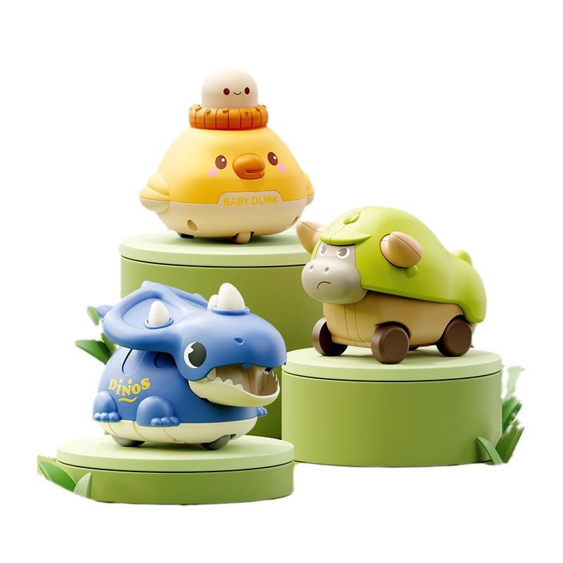 Children's Cute Pet Dinosaur, Chick, and Cow Inertial Animal Car Toy