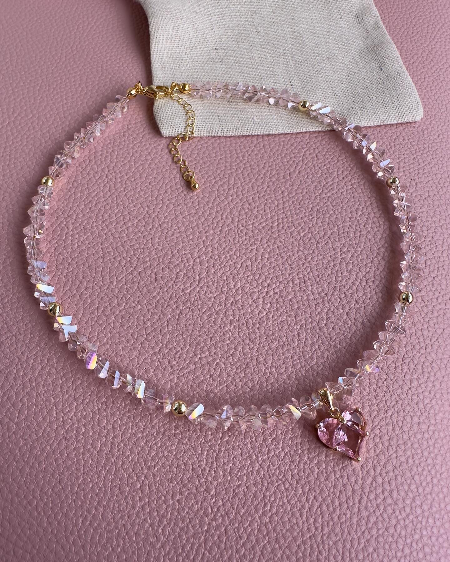 

Модное винтажное сексуальное ожерелье с подвеской в виде сердца из циркона для женщин, женское, бохо, геометрическое, барокко, с прозрачной хрустальной цепочкой, ювелирное изделие розовый