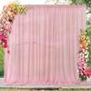 2pcs 5ft x10ft Chiffon Backdrop Curtains, 2 Layer Sheer Fabric Backdrop Drapes Drapes for Bridal Shower Wedding Arch Party Decor