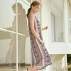 L Affair Pink Geometric Long Dress Lwodf781 Pk