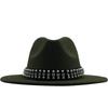 European, American and British Style Retro Fringed Pearl Chain Woolen Felt Hat Wide-brimmed Top Hat Korean Jazz Hat Lady Hat Tide