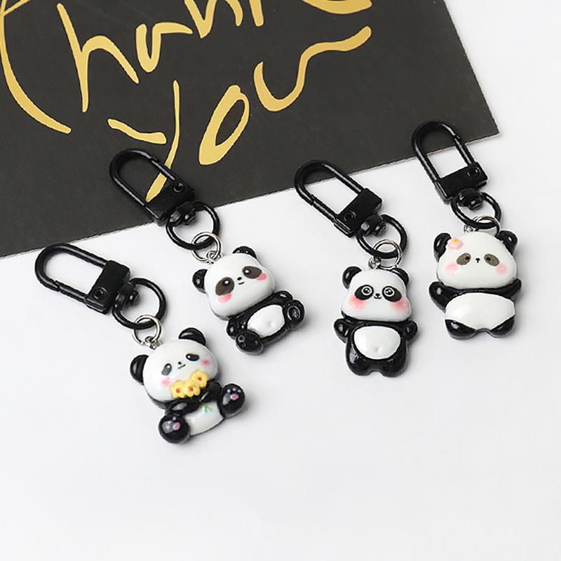 Lovely  Small Panda Animal Keychain Sweet Versatile Backpack Decoration Accessories Creative Simple Pendant Gifts