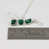 Green Zircon Jewelry Set, Silver Jewelry, Women Necklace Earring, Gift For Her