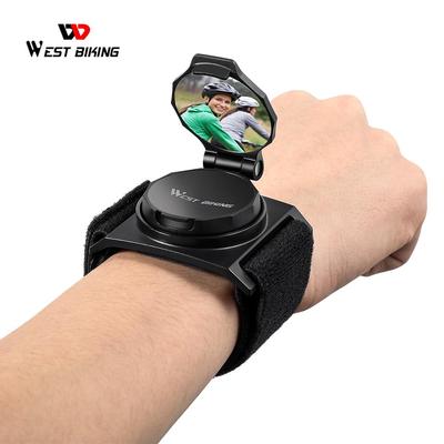 WEST BIKING Bike Wrist Rearview Mirror 360 Degrees  Rotate Convex Reflector Arm Mirror Cycling Accessories