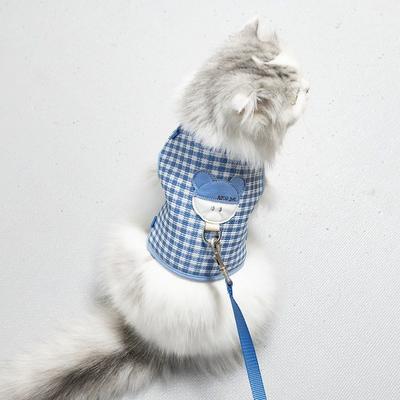 Cat Harness, Cat Chest Leash, Walking Leash, Vest Type, Blue