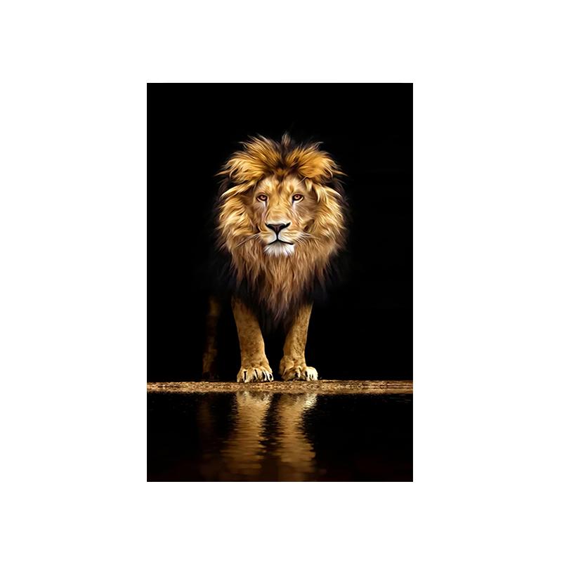 

Абстрактное животное Лев Холст Печать плакатов Современная живопись Настенная картина для гостиной Украшения дома Подарок Cuadros 30x40cm No Frame