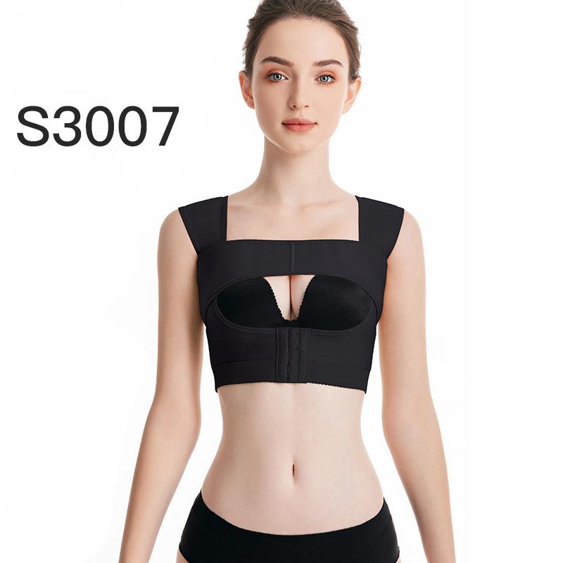 Body Shaper Women Breast Bust Push up Bodysuit Lady Straight Back Correction Double Buckle Nylon Medium Control
