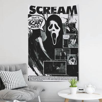 American Thriller Suspense Movie SScream Tapestry Room Decor Wall Cloth Party Hanging Background Room Decor Baby Room