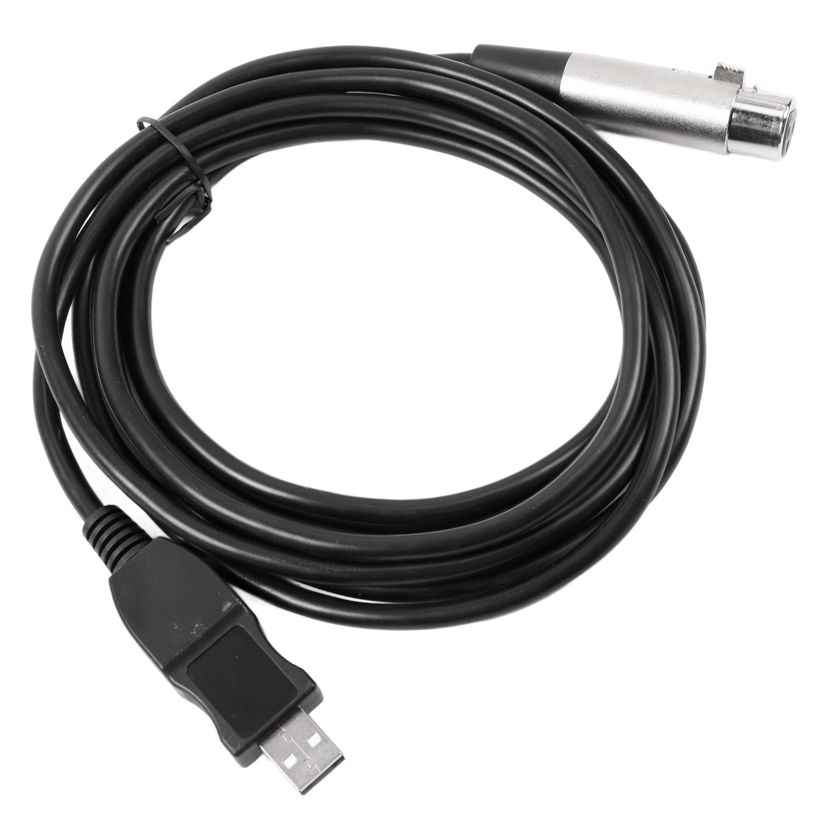 

USB to XLR Microphone Cable Professional Stable Signal Output Recordable USB to XLR Mic Converter Cable for PC 9.8ft