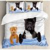 French Bulldog Duvet Cover Set Cute Animal Modern Decorative 3 Piece Bedding Set With 2 Pillowcase Dog Pattern Comforter Covers
