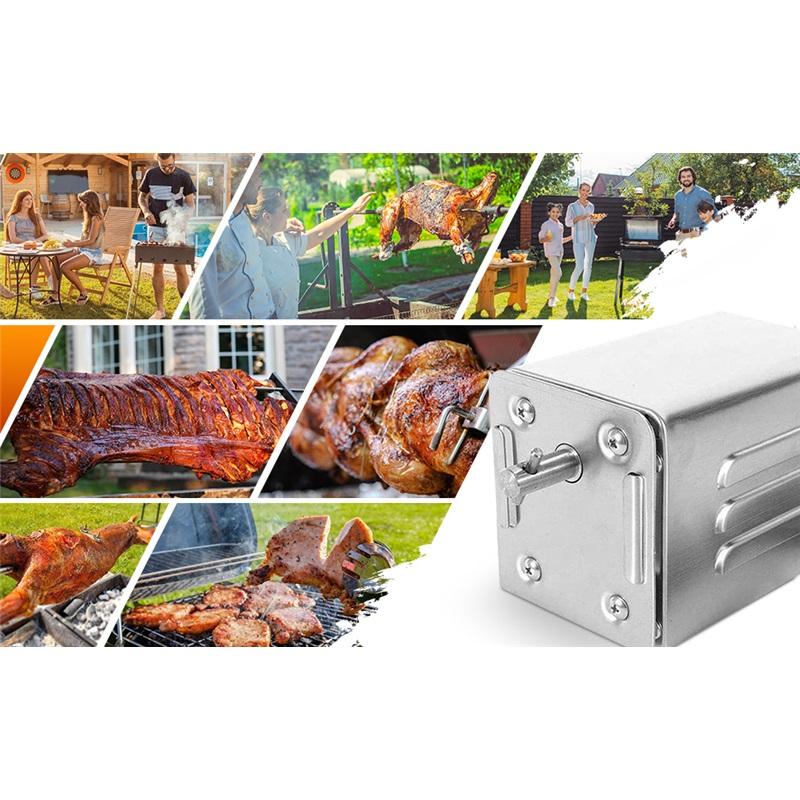 Grill Roaster Electric Motor Goat Pig Chicken BBQ Spit Rotisserie Outdoor Barbecue Accessories SP-S40 Stainless Steel