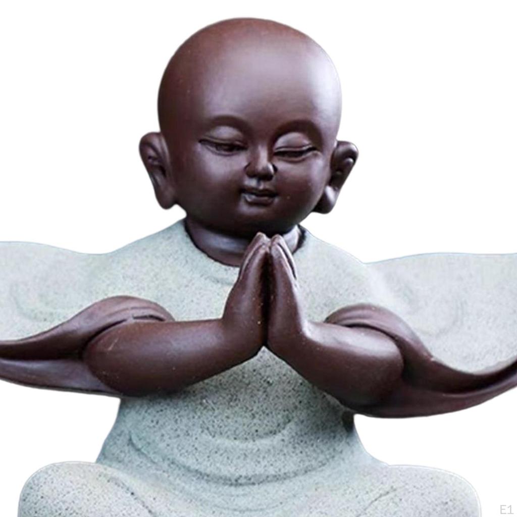 Buddhist Figurine Ceramic Monk Statue for Home And Office Decor