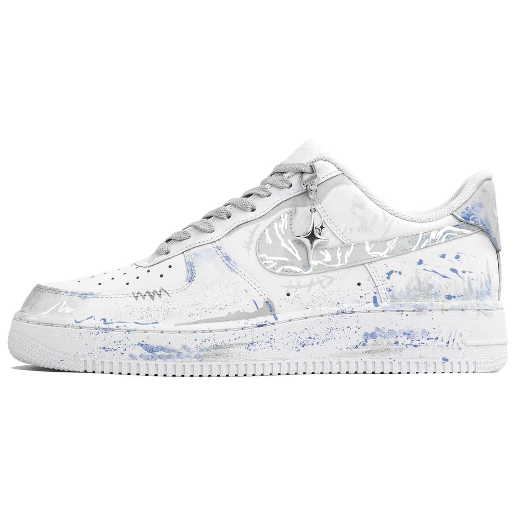 Nike Air Force 1 Kaleidoscope, White Mist, Shopping Bag Abrasion Resistant Low top Skateboard Shoes Unisex White CW2288-111(Team1024-S-BOX)