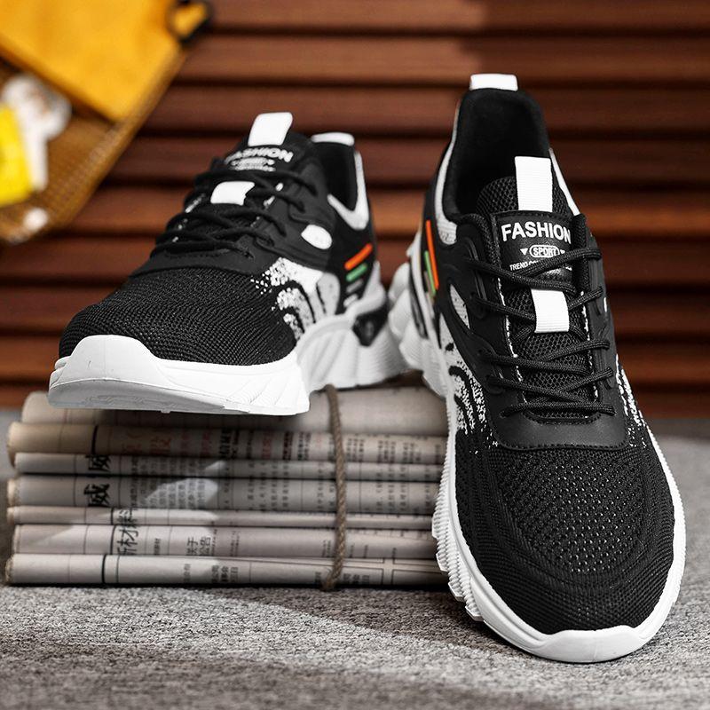 Fashion Breathable Cushioned Insole Thick Platform Male Sports Shoes Walking Stylish Comfortable Wide Lightweight Men's Casual Sneakers