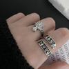 Luxury Zirconia Double Layer Adjustable Open Ring Set for Women