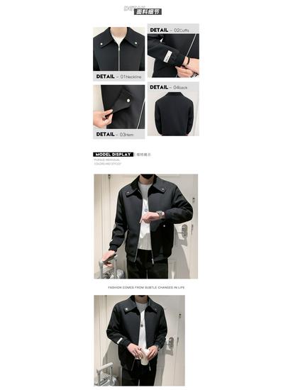 Frühjahr 2025 Herren Revers Lässige Jacke - Trendiger Koreanischer Stil, Gutaussehend & Leicht Reif
