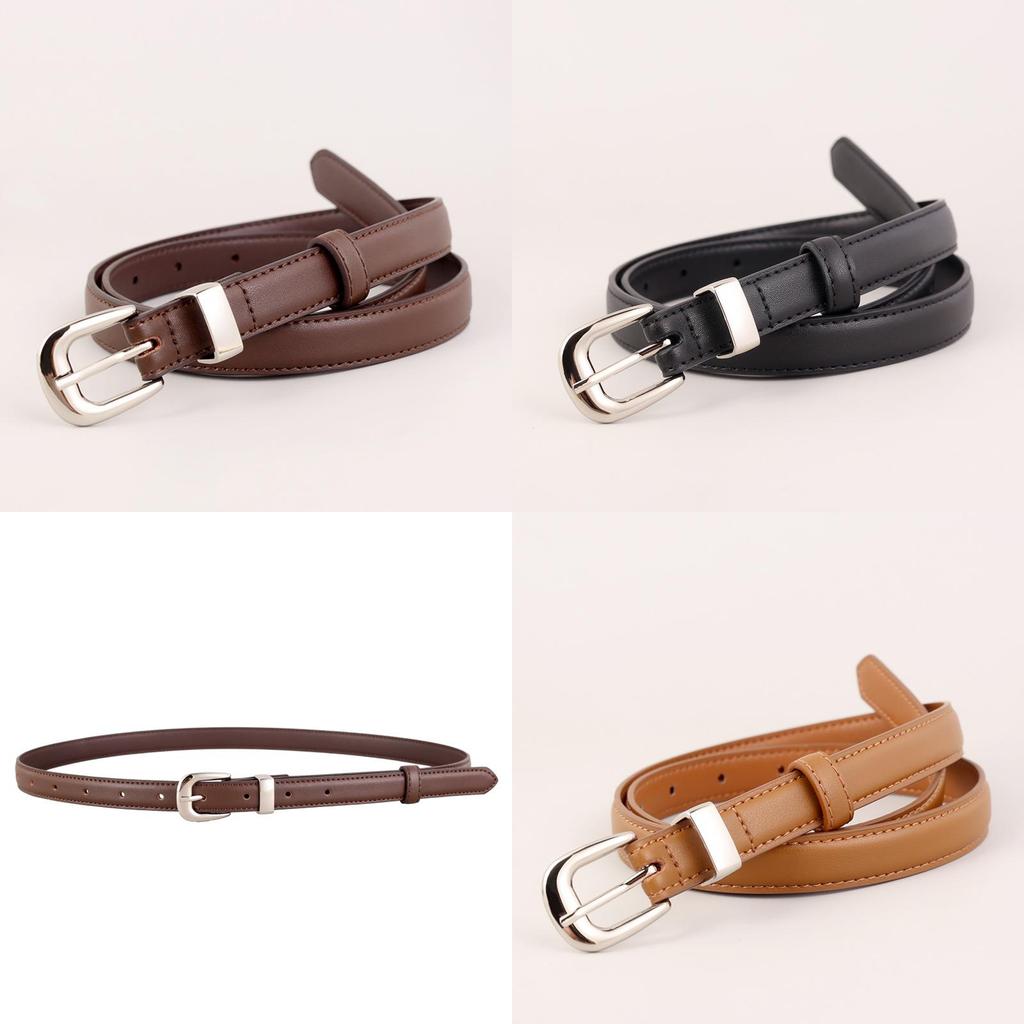 Leather Womens Belt With Pin Buckle For Casual Office Style