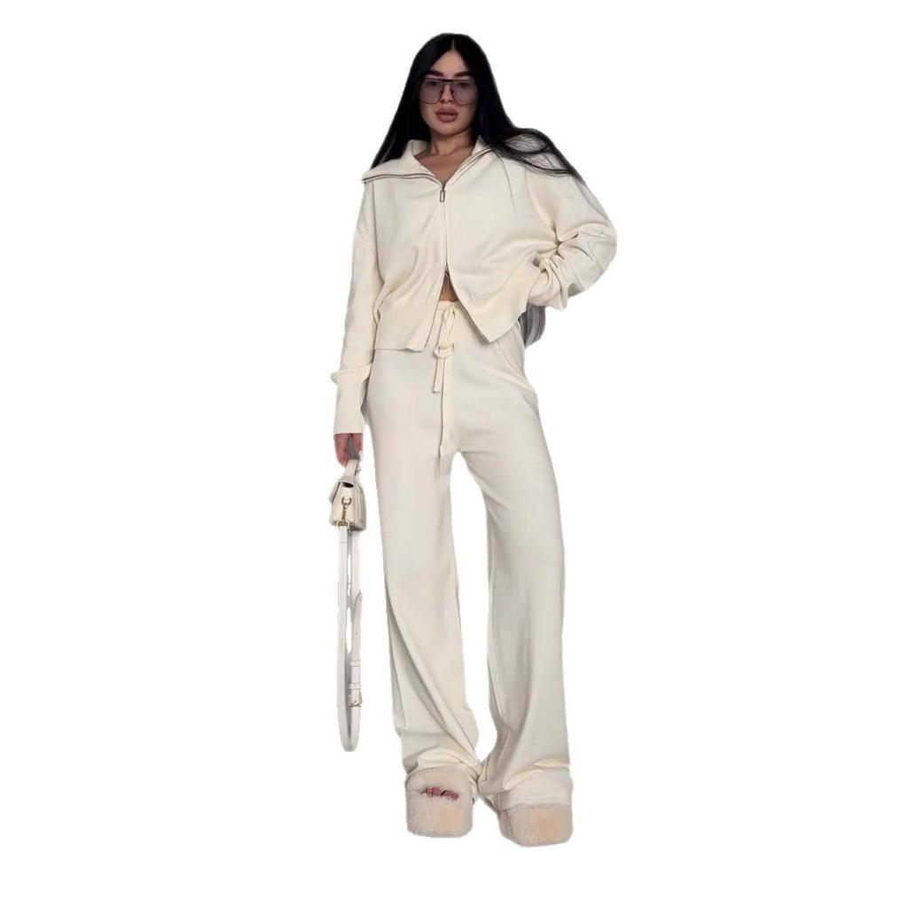 2025 Autumn Women's Fashion: Versatile Sweater, Collared Shirt & Pants Set