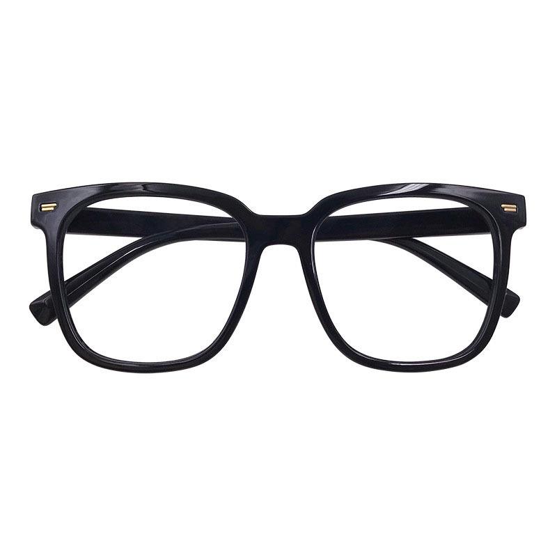 Black-framed Glasses for Women, Korean Style, Trendy, Anti-blue Light, New Fashion Eyeglass Frames, Large Frames for Men, Slimming, Plain Lenses