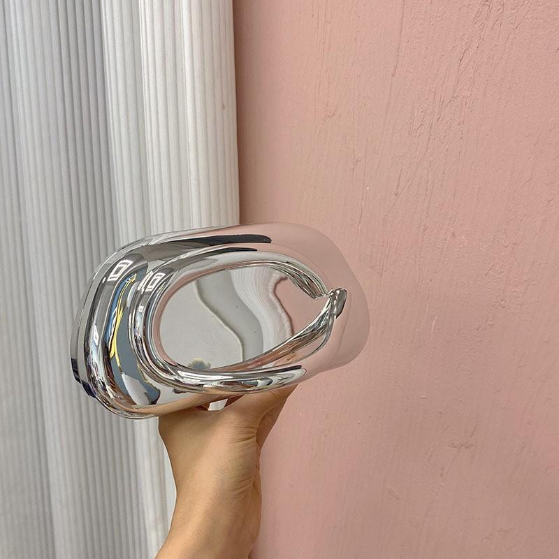 Acrylic Mini Clutch Bag With Metal Handle Vintage Style Evening Purse Crossbody Shoulder Women