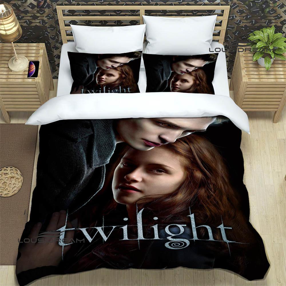 Die Twilight Saga bedruckte Bettwäsche-Sets exquisites Bettwaren-Set Bettbezug Steppbett-Set Bettwäsche-Set Luxuriöses Geburtstagsgeschenk