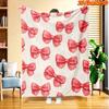 A New Arrival for Spring And Summer, This Comfortable Red Bow Background Decorative Pattern Digital Printed Blanket Is Suitable for All Seasons. It'S 