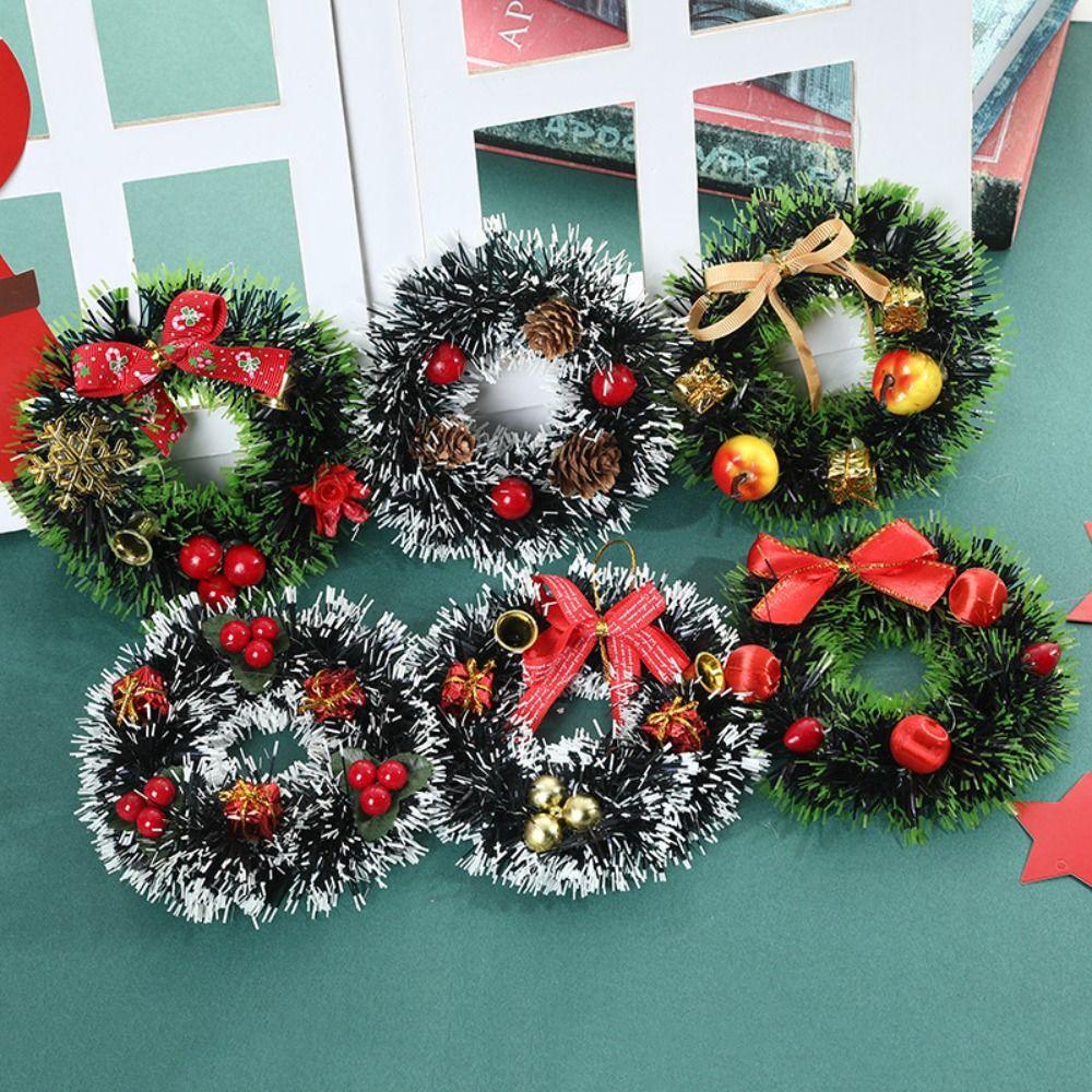 

2pcs Exquisite Christmas Wreath Pendant Creative Candle Holder Hanging Ornament Wedding