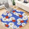 1PC Ladybug Daisy Office Round Area Rug,  Mat Suitable ForOffice, Under Office Chairs Bedroom Living Room Home Decor, Room Deco