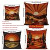 2D Boho Desert Sunset Print Throw Pillow Covers Pattern Cushion Cover Suitable For Sofa Bedroom Car Pillow Cover