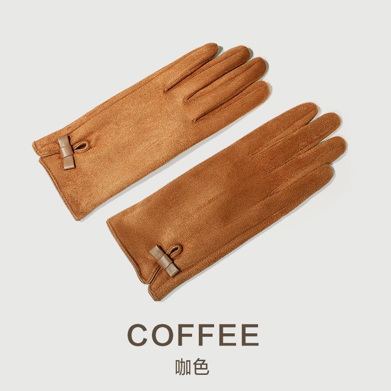 Gloves women winter electric vehicle outdoor cold wind driving fashion warm gloves