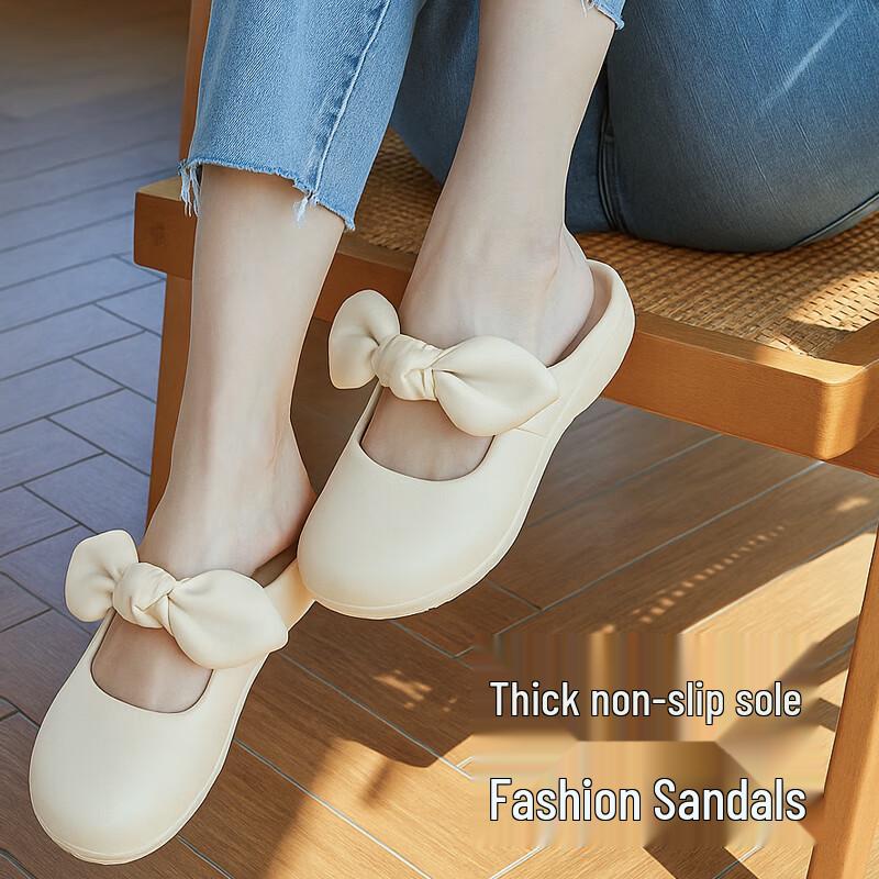 FOOTOPPO Women s EVA Bow Platform Sandals 38-39
