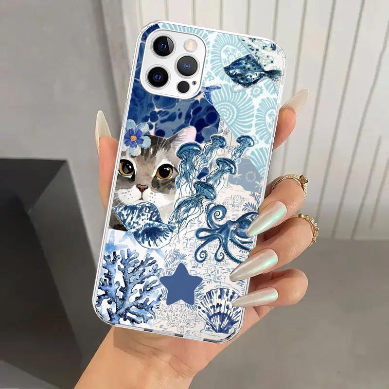 Ocean Starfish Sea Turtle Shark Phone Case for Iphone 17 Air 16 15 Plus 14 13 Mini 12 11 Pro Max 16E 7 8 SE 2020 Soft Funda Prin