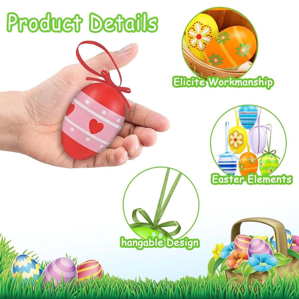 12/24 Pcs Kunststoff Ostern Hängende Ornamente für DIY Handwerk Party Favor Ostern Geschenk