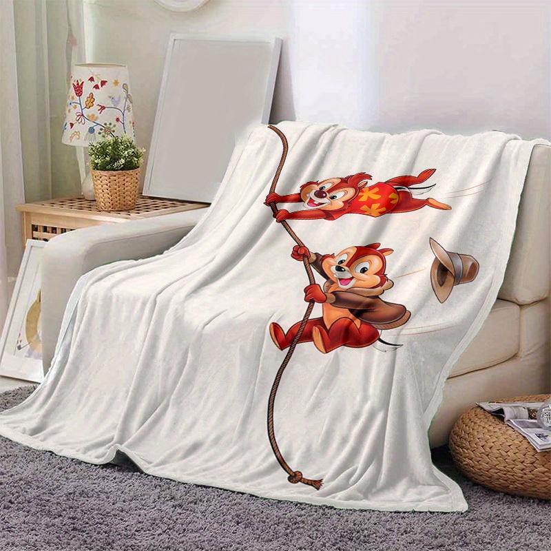 1pc, Disney Chip & Dale Adventure Blanket Perfect for Home Decor, Couch Cover, Outdoor Use, Gifts, Flannel Throw Ideal for Bedroom, Living