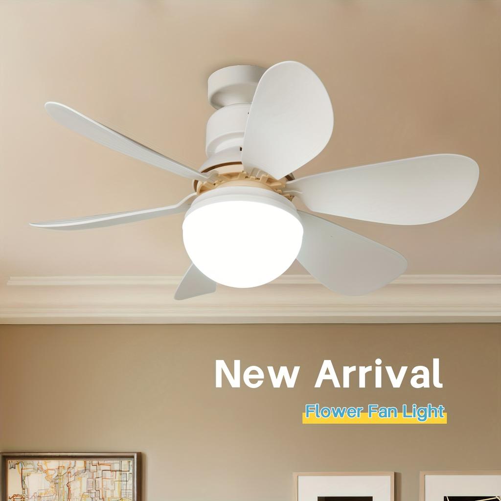 30W Small Modern Ceiling Fan Light E27 Threaded Head Home Mute Mini Ceiling Fan Light for Kitchen Dining Room and Bedroom