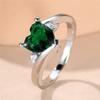 Trendy Red Purple White Zircon Love Heart Vintage CopperColor Wedding Bands Engagement Rings For Women Jewelry