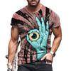 Summer Round Neck Anime Cartoon Youth Straight Tube Printed Pullover Shirt Men's T-shirt