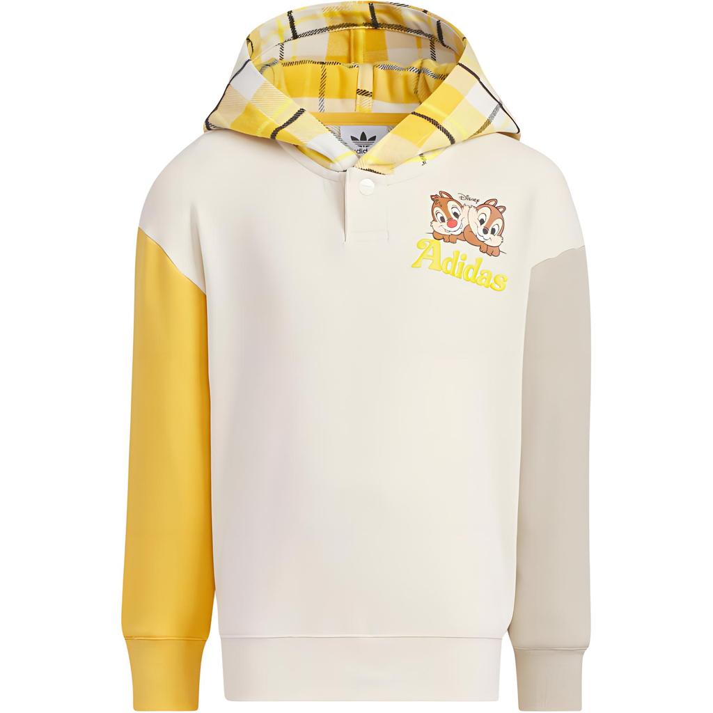 adidas Originals Kids Off-White and Yellow Color Block Disney Chip 'n Dale Hoodie JC6807