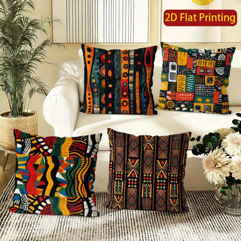 African Tribal Style Digital Print Pillow Covers Pattern Cushion Cover Suitable For Sofa Bedroom Car Pillow Cover