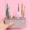 Multipurpose 26 Slot Makeup Brush Stand Rhinestones Acrylic Pen Organiser Cosmetic Brush Stand Vanity Organiser Rack