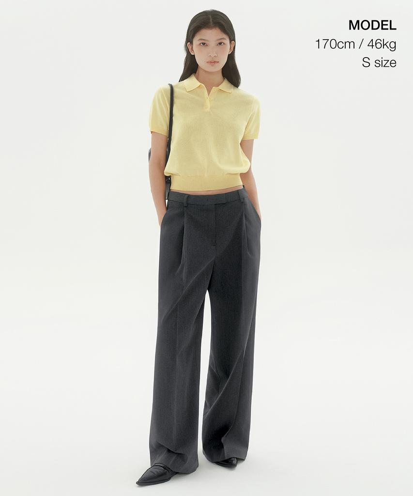 MUSINSA STANDARD WOMAN Women'S Washable Supima Cotton Knitted Polo Shirt [Lemon]