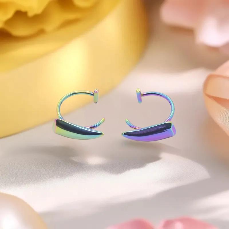 Lippenclip mit scharfen Zähnen, Punk Gothic Stil, Nicht durchstechend, Edelstahl, Schmuck für Damen zu Halloween.